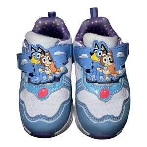 Bluey Ground Up Toddler Girls Size 5‎ Sneakers Shoes Blue Purple Cartoon